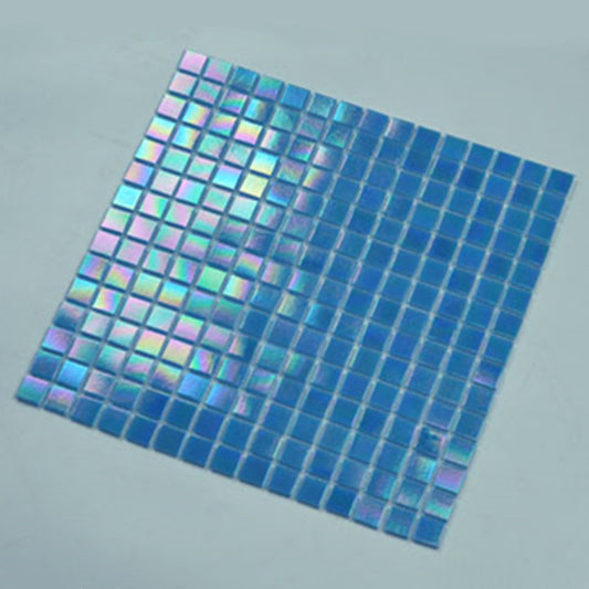 Hot Melt Blue Iridescent Tiles Pearlescent Outdoor Swimming Glass Pool Mosaic Tiles GL002-1