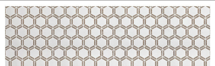 Athen Gray and Crystal White Hexagon Art 3d 10.04 in. x 11.42 in. Hexagon Natural Stone Polished Mosaic Tile