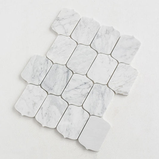 Bianco Carrara Marble 10.51 in. x 14.06 in. Irregular Shape Natural Stone Polished Mosaic Tile (1.03 sq. ft./ piece)