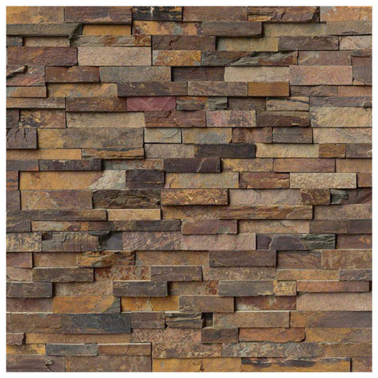 California Gold Rusty Slate Stacked Ledger Panel Natural Slate Wall Tile