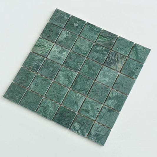 Indian Green Marble Square Pattern Natural Stone Polished Mosaic Tile