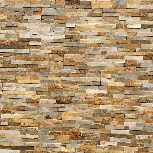 Rusty Slate Stacked Ledger Panel Natural Slate Wall Tile