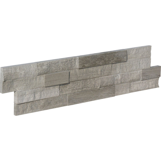 White Oak Stacked Ledger Panel Natural Marble Wall Tile